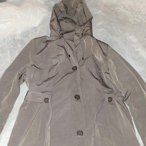 London Fog Women's Raincoat With Belt & Hood